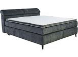 Boxspringbett JOCKENHÖFER GRUPPE "Diva, inkl. 7-Zonen-TTFK-Matratze", grau (anthrazit 433, 09), B:189cm L:231cm, Bezug Bett: Chenille (100% Polyester);Topper und Matratzenspiegel: 100% Polyester, Komplettbetten, Boxspringbett, Kopfteil höhenverstellbar, KS-Topper