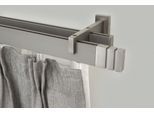 Gardinenstange GARESA "FLAT", silber (vernickelt), L:220cm, Aluminium, Gardinenstangen, Gardinenstange, Rechteckprofil, Wandmontage, perfekter Lauf, modern, verlängerbar