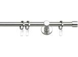 Gardinenstange INDEKO "Consul 20", silber (edelstahlfarben), L:120cm Ø:20mm, Metall, Stahl, Gardinenstangen, Gardinenstange, Komplett-Set inkl. Ringen und Montagematerial