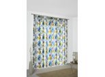 Vorhang WIRTH "Molinella" Gr. 1, blau, B:142cm H:145cm, Jacquard, Polyester, Gardinen, Vorhang