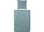 Bettwäsche PRIMERA "Erko", blau (aquamarin), B/L: 240cm x 220cm, 1 Stk., 2 Stk., Perkal, B/L: 80cm x 80cm & 80cm x 80cm, 3 Stk., Perkal, Obermaterial: 100% Baumwolle, Bettwäsche, Bettwäsche, mit Reißverschluss