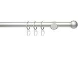 Gardinenstange LIEDECO "Fertigstilgarnitur 20 mm Power Kugel" Gr. 4, grau (aluminiumfarben), L:240cm Ø:2mm, Eisen, Gardinenstangen, Gardinenstange, Gardinenstange Komplett