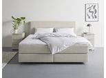 Boxspringbett "Zalia erhältlich in verschiedenen Breiten, inkl. Toppper", beige (hellgrau), B:205cm L:217cm, LEGER HOME BY LENA GERCKE, Komplettbetten, Boxspringbett, wahlweise mit Bonnell- oder 7-Zonen-Tonnentaschenfederkern