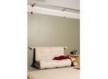 Schlafsofa KARUP DESIGN "Hooked Sofa Bed / Sleeper Chair – Sitz- oder Schlafplatz, platzsparend", braun (mocca), B:135cm H:12cm T:200cm, Bezug: 80% Baumwolle, 20% Polyester, Sofas, Schlafsofa, Futonmatratze inkl. Halterungsset aus FSC-zertifiziertem Massivholz