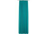 Vorhang WIRTH "Newbury" Gr. 2, blau (türkis), B:130cm H:145cm, Jacquard, Baumwolle, Polyester, Gardinen, Vorhang