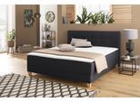 Boxbett HOME AFFAIRE "Lonrai", grau (anthrazit), B:208cm L:227cm, Komplettbetten, Boxbett, in H2,H3 & H4 und XXL - Überlänge 220cm wählbar, inkl. Topper