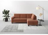 Ecksofa HOME AFFAIRE "Summer L-Form", rosa (kupfer), B:236cm H:91cm T:170cm, 95% Polyester, 5% Polyamid, Sofas, Ecksofa, mit Ottomane, mit oder ohne Bettfunktion und Bettkasten, Cord-Bezug