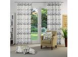 Vorhang WIRTH "Berlare", grau (hellgrau), B:132cm H:215cm, Jacquard, Baumwolle, Polyester, Gardinen, Vorhang
