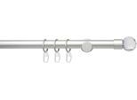 Gardinenstange LIEDECO "Fertigstilgarnitur 20 mm Power Facettkugel" Gr. 4, grau (aluminiumfarben), L:240cm Ø:2mm, Eisen, Gardinenstangen, Gardinenstange, Gardinenstange Komplett