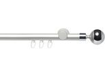 Gardinenstange LIEDECO "Innenlaufgarnitur 20 mm Power Kugel mit Ring" Gr. 2, grau (aluminiumfarben), L:160cm Ø:20mm, Aluminium, Gardinenstangen, Gardinenstange, Gardinenstange Komplett