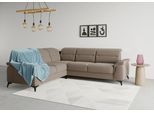 Ecksofa SIT & MORE "Sinatra L-Form", grau (taupe), B:251cm H:85cm T:231cm, 90% Polyester, 10% Polyamid, Sofas, Ecksofa, optinal mit Kopfteilverstellung und Armteilfunktion, Metallfüße