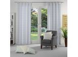 Vorhang WIRTH "Telfort" Gr. 5, blau, B:132cm H:255cm, Jacquard, Baumwolle, Polyester, Gardinen, Vorhang
