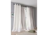 Gardine HEINE HOME Gr. 1, beige, B:135cm H:145cm, Polyester, Gardinen, Gardine