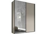 Schwebetürenschrank STAUD "Sinfonie Plus, edles Design in hochwertiger Qualität, Made in Germany", beige (sand), B:167cm H:222cm T:68cm, Holzwerkstoff, Schränke, Schwebetürenschrank, Mit Spiegeltüre und vier verschiedenen Ausstattungsvarianten