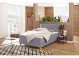 Boxbett HOME AFFAIRE "Lonrai", grau, B:148cm L:227cm, Komplettbetten, Boxbett, in H2,H3 & H4 und XXL - Überlänge 220cm wählbar, inkl. Topper
