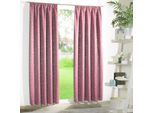 Vorhang WECKBRODT "Sarin", rosa, B:135cm H:245cm, Microfaser, Polyester, Gardinen, Vorhang, blickdicht, Thermo, wärme-,kälteisolierend, abdunkelnd, Gardine, Store