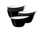 Schale SELTMANN WEIDEN "Müslischalen Life Fashion 600 ml 6er Set", schwarz (glamorous schwarz), L:15,7cm, Schüsseln, Schale