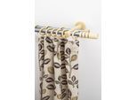 Gardinenstange GARESA "PEMPIA", beige (mattchromfarben, natur), L:350cm Ø:20mm, Holzwerkstoff, Metall, Gardinenstangen, Gardinenstange, Vorhanggarnitur, verlängerbar, Knopf m.Ausschnitten, mit Ringen