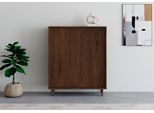 Highboard OTTO HOME "Malmedy Front mit gefrästen Rillen", braun, B:100cm H:120cm T:38cm, FSC-zertifiziertes Massivholz, MDF, Sideboards, Highboard, Kommode Midischrank aus massivem Kiefernholz, Push-to-open, B 100 cm