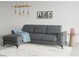 Ecksofa SIT & MORE "Sinatra L-Form", grau (dunkelgrau), B:258cm H:85cm T:170cm, 98% Polyester, 2% Polyamid, Sofas, Ecksofa, mit Recamiere, optional mit Kopfteilverstellung und Armteilfunktion