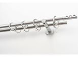 Gardinenstange GARESA "EASY", silber (silberfarben), B:64cm L:190cm Ø:20mm, Aluminium, Gardinenstangen, Gardinenstange, Vorhanggarnitur, verlängerbar, Endk. mit 3 Löcher, Alu, m. Ringe