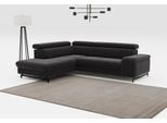 Ecksofa COTTA "Emma L-Form, B: 262 cm", schwarz, B:262cm H:97cm T:215cm, Sofas, Ecksofa, mit Kopfteilverstellung, optional Bettfunktion & Bettkasten
