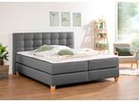 Boxspringbett HOME AFFAIRE "Moulay", grau, B:194cm L:211cm, Komplettbetten, Boxspringbett, inkl. Topper, in 3 Härtegraden, TFK auch in Härtegrad 4