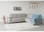 Ecksofa SIT & MORE "Sinatra L-Form", silber, B:251cm H:85cm T:231cm, 90% Polyester, 10% Polyamid, Sofas, Ecksofa, optinal mit Kopfteilverstellung und Armteilfunktion, Metallfüße