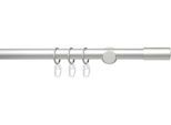 Gardinenstange LIEDECO "Fertigstilgarnitur 20 mm Power Zylinder" Gr. 1, grau (aluminiumfarben), L:120cm Ø:20mm, Eisen, Gardinenstangen, Gardinenstange, Gardinenstange Komplett