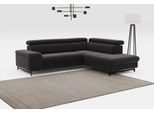 Ecksofa COTTA "Emma L-Form, B: 262 cm", schwarz, B:262cm H:97cm T:215cm, Sofas, Ecksofa, mit Kopfteilverstellung, optional Bettfunktion & Bettkasten