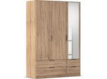Kleiderschrank RAUCH "Drehtürenschrank Schrank Garderobe Ankleide Schlafzimmer LAGOA", eiche sonoma, B:136cm H:197cm T:54cm, Holzwerkstoff, Schränke, Kleiderschrank, geräumige Schubladen, 3 Breiten, optional mit Aufsatz MADE IN GERMANY
