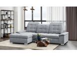 Ecksofa WERK2 "Carmen, mit Bettfunktion & Bettkasten, optional Sitztiefenverstellung", grau (hellgrau), B:264cm H:105cm T:170cm, 95% Polyester, 5% Nylon, Sofas, Ecksofa, ohne Sitztiefenverstellung, Struktur weich, hellgrau