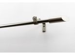 Gardinenstange GARESA "ZYLI mit offenem Träger", silber (mattchromfarben), L:250cm, Holzwerkstoff, Metall, Gardinenstangen, Gardinenstange, Vorhanggarnitur, verlängerbar, Knopf abgeschrägt, ohne Ringe