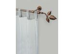 Gardinenstange GARESA "SHEET", braun (bronzefarben), L:360cm Ø:16mm, Metall, Gardinenstangen, Gardinenstange, Vorhanggarnitur, verlängerbar, Knopf mit Blätter, ohne Ringe