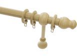 Gardinenstange GARDINIA "Set Holz" Gr. 3, beige (natur), L:200cm Ø:28mm, Holzwerkstoff, Gardinenstangen, Gardinenstange, 1-Lauf