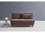 Schlafsofa ELL + ELL "Tilda", braun (dunkelbraun), B:160cm H:90cm T:100cm, 100% Polyester, Sofas, Schlafsofa, Breite 160 cm, inkl. 2 Zierkissen