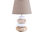 NÄVE Tischleuchte "Stoney", braun (braun, weiß), 1, Ø 20cm H: 31cm, 1 Stk., Leuchten, Keramik, Tischleuchte