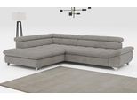 Ecksofa COTTA "Gemini L-Form, B: 312 cm", grau (elephant), B:312cm T:234cm, Sofas, Ecksofa, mit Kopfteilverstellung, optional Bettfunktion