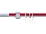 Gardinenstange LIEDECO "Fertigstilgarnitur 20 mm Power Celebration Zylinder" Gr. 3, rot (rot, weiß), L:240cm Ø:2mm, Eisen, Gardinenstangen, Gardinenstange, Gardinenstange Komplett, Farbkombination