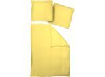 Bettwäsche ADAM "Uni Collection light", gelb (sonne), B/L: 155cm x 200cm, 1 Stk., 1 Stk., Renforcé, B/L: 80cm x 80cm, 2 Stk., Renforcé, Obermaterial: 100% Baumwolle, Bettwäsche, Bettwäsche, aus 100 % Bio-Baumwolle, 2 teilig - Bettwäsche Set