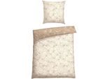 Wendebettwäsche SCHIESSER "Mariel aus weicher Baumwolle mit maritimer Muscheloptik", grau (taupe), B/L: 135cm x 200cm, 1 Stk., 1 Stk., Renforcé, B/L: 80cm x 80cm, 2 Stk., Renforcé, Obermaterial: 100% Baumwolle, Bettwäsche, Wendebettwäsche, Made in Green