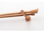 Gardinenstange GARESA "MOLIS", rot (rotbuchefarben), L:320cm Ø:20mm, Holzwerkstoff, Metall, Gardinenstangen, Gardinenstange, Vorhanggarnitur, verlängerbar, Wandmontage, Keil, ohne Ringe