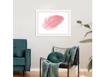 Bild QUEENCE "Finja", rosa (farbe rahmen: weiß, farbe bild(er): rosa), B:60cm H:50cm, Acrylglas, Holz, Papier, Bilder, Bild, gerahmt, Rosen