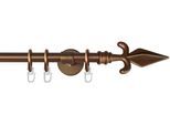 Gardinenstange GARESA "RUSTIKA", braun (bronzefarben), L:470cm Ø:16mm, Metall, Gardinenstangen, Gardinenstange, rustikale Vorhanggarnitur, verlängerbar, m. Ringe, Endknopf Pfeil
