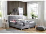 Boxspringbett, grau, B:105cm L:210cm, Bezug Bett: Feinstruktur 100% Polyester;Bezug Bonnell-Federkernmatratze: 100% Polyester;Bezug Kaltschaummatratze: 100% Polyester;Bezug Tonnentaschenfederkernmatratze: 80% Baumwolle, 20%Polyester;Topper: Komfortschaum mit Bezug 100% Polyester, WESTFALIA SCHLAFKOMFORT, Komplettbetten, Boxspringbett, mit Topper