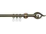 Gardinenstange LIEDECO "Stilgarnitur 20 mm Blues Bessie" Gr. 1, gold (messingfarben, antikgoldfarben), L:120cm Ø:20mm, Eisen, Gardinenstangen, Gardinenstange, Gardinenstange Komplett