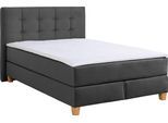 Boxspringbett HOME AFFAIRE "Moulay", grau (anthrazit), B:154cm L:231cm, Komplettbetten, Boxspringbett, inkl. Topper, in Überlänge 220 cm, 3 Härtegrade, auch in H4