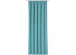 Vorhang WIRTH "Trondheim B", blau (türkis), B:132cm H:405cm, Chenille, Polyacryl, Gardinen, Vorhang, nach Maß