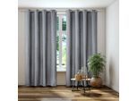 Vorhang KUTTI "Dimout" Gr. 2, grau, B:140cm H:145cm, Polyester, Gardinen, Vorhang, Verdunkelung, Thermo, isolierend, einfarbig, Topseller