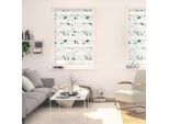 Doppelrollo LICHTBLICK ORIGINAL "Duo Rollo Klemmfix, ohne Bohren, blickdicht, Monstera - Schwarz", grün (grün, weiß), B:80cm H:150cm, Polyester, Rollos, Doppelrollo
